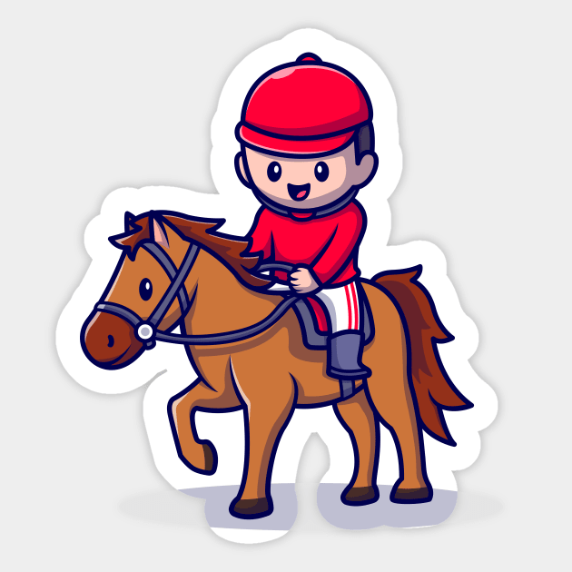 Cute People Riding Horse Sticker by Catalyst Labs